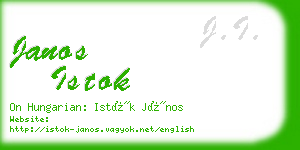 janos istok business card